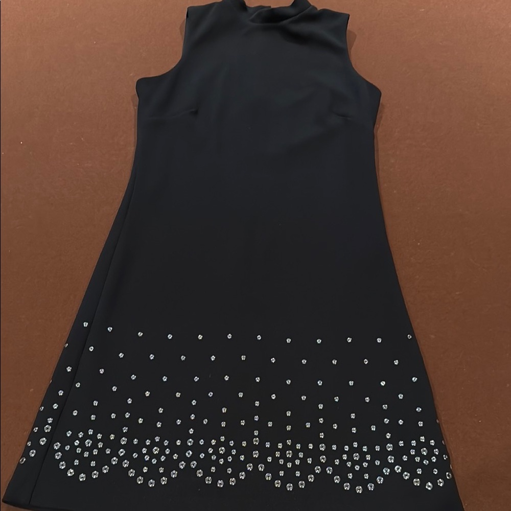 Guess Elegant Black Sleeveless Dress with Embellishments